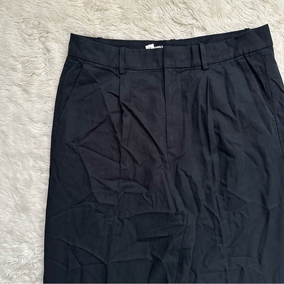 Madewell Trousers Slouchy Straight Pants in Drapey Twill True Black 10 NWT New - Picture 7 of 13